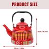 Stainless Steel Whistling Tea Kettle Camping Tea Kettle Porcelain Enameled Teapot Chinese Style Heating Water Kettle With Handle Large Capacity Water Boiling Kettle For Stovetop Induction Cooker 1.1L/ view 2