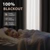 HOMERILLA Blackout Curtains for Bedroom, Linen Black Out Curtains 96 Inches Long Lille Pinch Pleated Back Tab Room Darkening Curtains for Nursery/Living Room 1 Panel, Light Khaki, W72'' x L96'' view 3