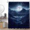 YSSFAV Halloween Full Moon Shower Curtain Scary Night Spooky Bats Gothic Natural Scenery Bathroom Decor Curtains Set with Hooks view 1