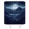 YSSFAV Halloween Full Moon Shower Curtain Scary Night Spooky Bats Gothic Natural Scenery Bathroom Decor Curtains Set with Hooks view 2