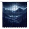 YSSFAV Halloween Full Moon Shower Curtain Scary Night Spooky Bats Gothic Natural Scenery Bathroom Decor Curtains Set with Hooks view 3