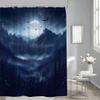 YSSFAV Halloween Full Moon Shower Curtain Scary Night Spooky Bats Gothic Natural Scenery Bathroom Decor Curtains Set with Hooks view 4