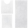 Arotive Chenille Bathroom Rugs and Toilet Rugs U-Shaped 3 Pieces, Bath Rug Size 24x16, 47x17 and Toilet Rugs Size 24x20 in White, 3 Item Bundle view 1