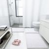 Arotive Chenille Bathroom Rugs and Toilet Rugs U-Shaped 3 Pieces, Bath Rug Size 24x16, 47x17 and Toilet Rugs Size 24x20 in White, 3 Item Bundle view 2