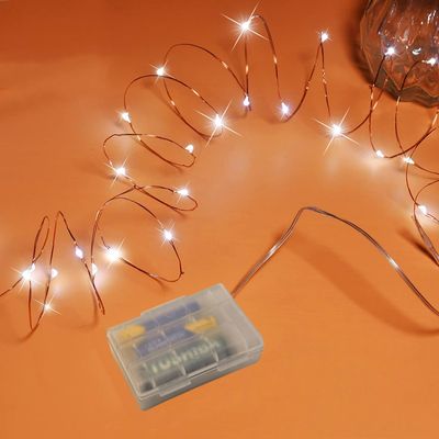 RUICHEN 16 Ft Copper Wire 50 LED Mini Fairy String Lights Battery Operated for Bedroom, Christmas, Parties, Wedding, Centerpiece, Cool White, 1 Pack