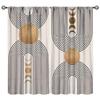 Abstract Moon Phase Curtains, Mid Century Boho Geometric Minimalist Beige Black Line Sun Arch Modern Print Blackout Window Drapes for Living Room Bedroom Decor 63x63in view 1