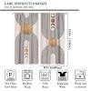 Abstract Moon Phase Curtains, Mid Century Boho Geometric Minimalist Beige Black Line Sun Arch Modern Print Blackout Window Drapes for Living Room Bedroom Decor 63x63in view 2