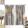 Abstract Moon Phase Curtains, Mid Century Boho Geometric Minimalist Beige Black Line Sun Arch Modern Print Blackout Window Drapes for Living Room Bedroom Decor 63x63in view 3