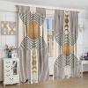 Abstract Moon Phase Curtains, Mid Century Boho Geometric Minimalist Beige Black Line Sun Arch Modern Print Blackout Window Drapes for Living Room Bedroom Decor 63x63in view 4