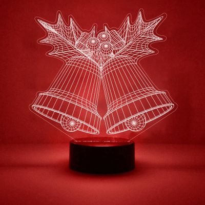 souleather 3D Illusion Night Light, Bell LED Desk Lamp & 7 Color Change Decor Nightlight, Bedroom Decorations Bedside Lamp, Birthday Christmas Gifts for Man Teens Boys Girls Kids