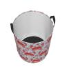 Cute Crabs Funny Sea Animal Laundry Hamper with Durable Handle Waterproof Foldable Laundry Basket Circular Storage Basket Dirty Clothes Organizer Bag for Nursery Bedroom Bathroom College view 3