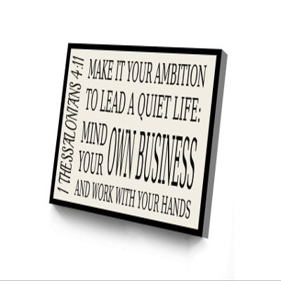 1 Thessalonians 4 11 Modern Canvas Wall Art Make It Your Ambition Poster Bible Verse Print Farmhouse Sign For Living Room Bedroom Office School Wall Decor Ready To Hang(Wood Framed 16" X 24")