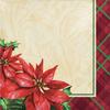 Holiday Plaid Poinsettia Symbols Beverage Napkins 16 Pack view 1