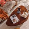 Solid Wooden Coffee Table, Modern Small Rattan Coffee Table,Round Coffee Table,Solid Wood Coffee Table, Log Style Coffee Table,Mid Century Moder,Triangular Table Legs, Strong Stability. view 4
