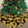 Yssammns Christmas Tree Skirt, Black Yellow Brown Camouflage Pattern Xmas Plush Tree Skirt Xmas Tree Ornaments for Xmas Holiday Party Decorations 30" view 3