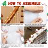 Polar Bear Christmas Staircase Decorations Set Banister Christmas Decorations with 4PCS Skiing Polar Bears & Artificial Snow & LED Lamp Belt, for Home Interior Stairs Decor view 4