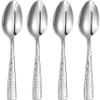KEAWELL Premium Louis Hammered Serving Utensils, 18/10 Stainless Steel, Squared Edge Design, Mirror Finish, Dishwasher Safe (Serving Spoons, Set of 4) view 1