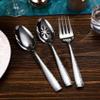 KEAWELL Premium Louis Hammered Serving Utensils, 18/10 Stainless Steel, Squared Edge Design, Mirror Finish, Dishwasher Safe (Serving Spoons, Set of 4) view 4