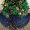 Yssammns Christmas Tree Skirt, Gold Midnight Blue Sparkle Xmas Plush Tree Skirt Xmas Tree Ornaments for Xmas Holiday Party Decorations 36" view 3