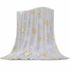 Christmas Throw Blanket Flannel Blankets Cozy Soft Warm Fleece Blankets, Christmas Gold and White Snowflake Grey Fleece Blanket Decorative Throw Blankets for Couch Bed Sofa Dorm, 30x40 inch view 1