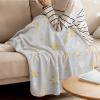 Christmas Throw Blanket Flannel Blankets Cozy Soft Warm Fleece Blankets, Christmas Gold and White Snowflake Grey Fleece Blanket Decorative Throw Blankets for Couch Bed Sofa Dorm, 30x40 inch view 3