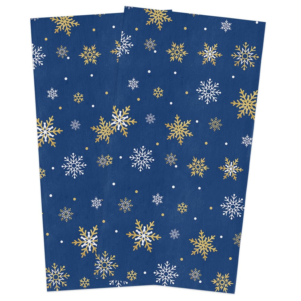 SODIKA Towels Dish Towels Super Absorbent Linen Kitchen Towels, Soft Reusable Cleaning Bar and Tea Towels Set Merry Christmas Snowflake Xmas Winter Holiday 2 Pack 18" x 28"