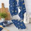 SODIKA Towels Dish Towels Super Absorbent Linen Kitchen Towels, Soft Reusable Cleaning Bar and Tea Towels Set Merry Christmas Snowflake Xmas Winter Holiday 2 Pack 18" x 28" view 3
