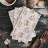SODIKA Towels Dish Towels Super Absorbent Linen Kitchen Towels, Soft Reusable Cleaning Bar and Tea Towels Set Autumn Pumpkin Eucalyptus Leaves 4 Pack 18" x 28" view 2
