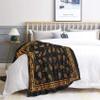 zcwl Black and Gold Bandana Blanket King Size, Fleece Throw Blanket for Couch Bed Sofa, Paisley Blankets and Throws, Super Soft Cozy Fuzzy Plush Flannel Blanket, 108x90, Bandana Bedroom Set & Decor view 2