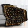 zcwl Black and Gold Bandana Blanket King Size, Fleece Throw Blanket for Couch Bed Sofa, Paisley Blankets and Throws, Super Soft Cozy Fuzzy Plush Flannel Blanket, 108x90, Bandana Bedroom Set & Decor view 3