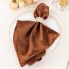 50 pcs 20-Inch Cinnamon Brown Satin Dinner Napkins - for Wedding Party Reception Events Restaurant Kitchen Home view 2