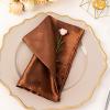 50 pcs 20-Inch Cinnamon Brown Satin Dinner Napkins - for Wedding Party Reception Events Restaurant Kitchen Home view 4