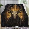 zcwl Satanic Blanket Twin Size, Fleece Throw Blanket for Couch Bed Sofa, Gothic Goat Skull Patterned Blankets and Throws, Super Soft Cozy Fuzzy Plush Flannel Blanket, 60x80, Decor & Gift view 1