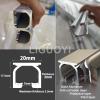 LIGUOYI Ceiling Mount Curtain Tracks Heavy Duty Curtain Track 4.6ft - 19.7ft Metal Curtain Rails, with Curtain Pulleys and Hooks, Easy to Install Wall Track for Living Bedroom view 4
