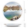 Autumn Lake Decorative Hanging Plate Home Decor Accent Souvenir Wall Art Kitchen Dinner Plate Ceramic Household Plates with Display Stand Wedding Collection Plate Dish Christmas Decoration 6" view 2