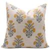 Fabritual Handcraft Block Print 20X20 Throw Thick Linen Invisiable Zipper Pillowcase Cushion Cover Fall Decoration, for Sofa, Couch, Home Dcor, Balcony, Farmhouse, Swedesh, Mustard view 1