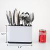 LIBODOUR Utensil Holder,Stainless Steel Caddy Counter,Spoon holder,4 Compartments Silverware Caddy,Capacity Flatware Spoon Fork Tool Cutlery HolderWhite view 3
