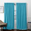 Aqua Blue Pinch Pleated Drapes Thermal Insulated Room Darkening Velvet Drapes Window Treatment Panels for Traverse Rods Living Room, Bedroom, Patio Door, Room Divider, Office L120 view 1