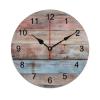 14" Wall Clock for Bathroom Office Living Room Battery Operated Rustic Barn Wood Farmhouse Clock Silent Non Ticking Christmas Home Decoration Round Clock Birthday Gift view 1