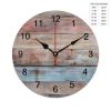 14" Wall Clock for Bathroom Office Living Room Battery Operated Rustic Barn Wood Farmhouse Clock Silent Non Ticking Christmas Home Decoration Round Clock Birthday Gift view 2