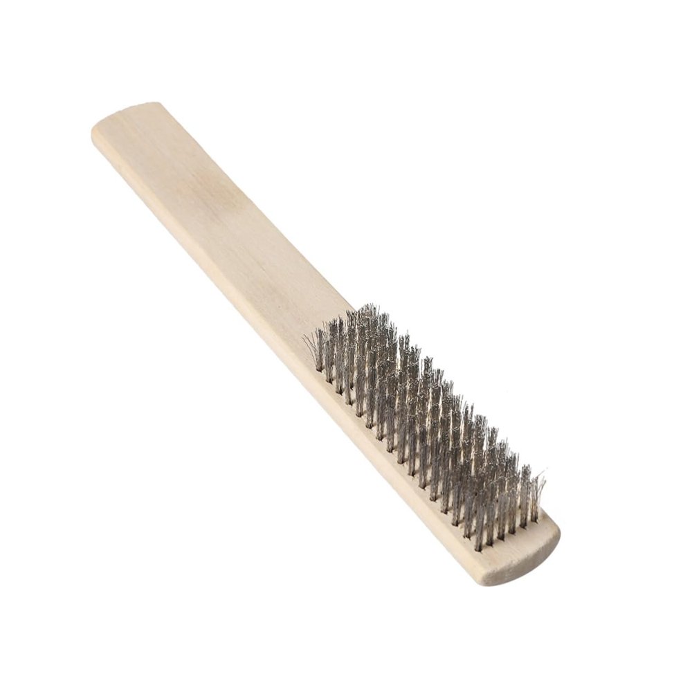 Healifty Steel Brush 6-Row Wire Brush Tool for Cleaning Utility Brush Hang-up Hole Storage Smooth Finish