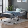 PUREMIND Folding Bed with Mattress for Adults - 75" x 46" Twin Size Sturdy Metal Frame, Portable Rollaway Guest Bed with Dust Cover - Space-Saving Foldable Design for Easy Storage view 2