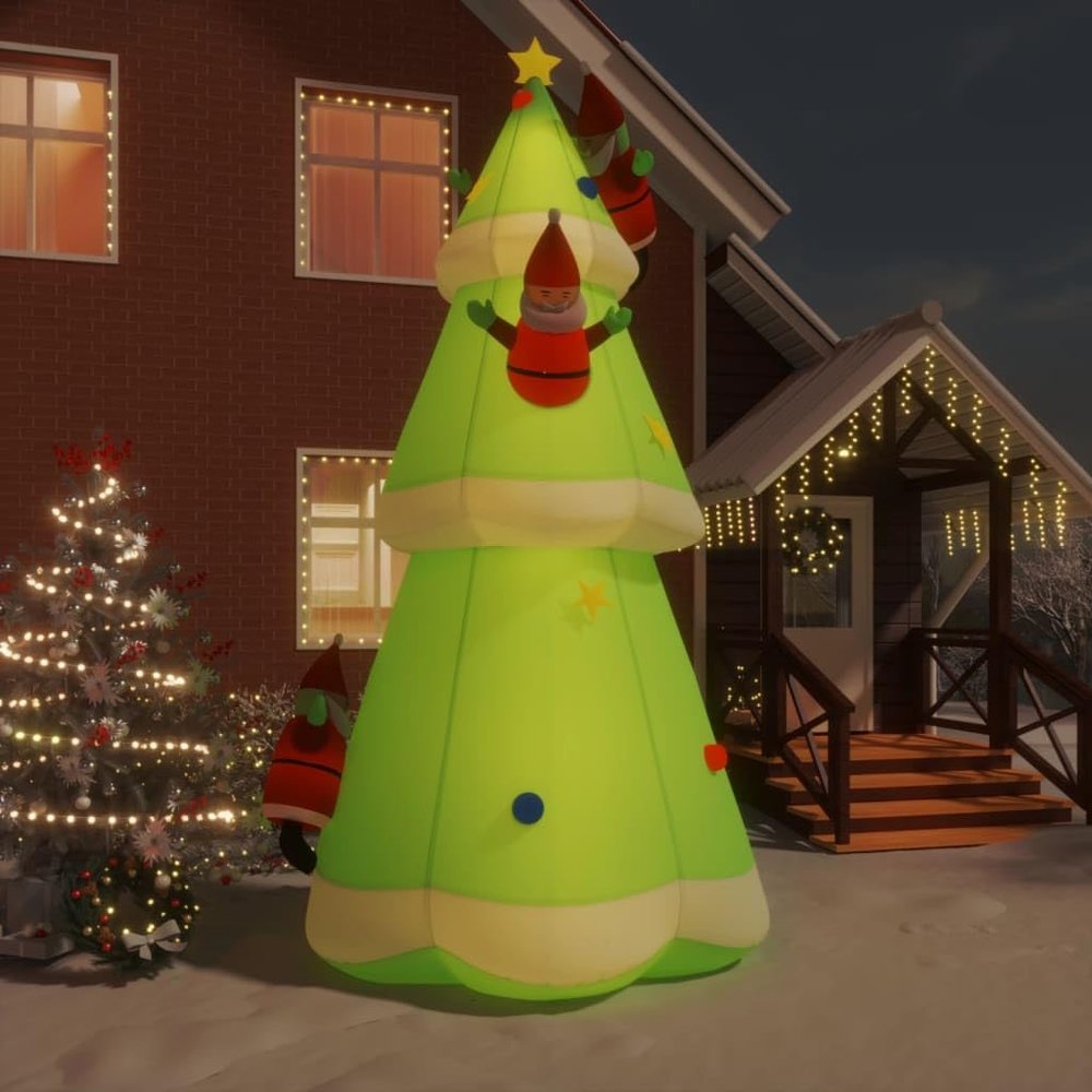 Inflatable Christmas Tree Hanging Window Christmas Decorations,Christmas Hanging Lights,Christmas Decorations Indoor,Hanging Window Christmas Decorations,with LEDs 196.9"