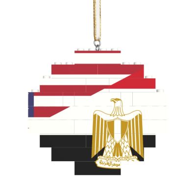 America Egypt Friendship Flag Fashion Building Brick Block Puzzle Lozenge Shaped Orange Uv Printed for Indoor Outdoor Suitable for Various Festivals