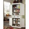 Saranya 18 Shop New White Antique Tall Storage Cabinet Closet Distressed Solid Wood Compartment Pantry Shelves Furniture Freestanding Cupboard Living Room Kitchen Home 30" L x 16" Wx 71.5" H of Set view 2