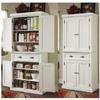 Saranya 18 Shop New White Antique Tall Storage Cabinet Closet Distressed Solid Wood Compartment Pantry Shelves Furniture Freestanding Cupboard Living Room Kitchen Home 30" L x 16" Wx 71.5" H of Set view 3