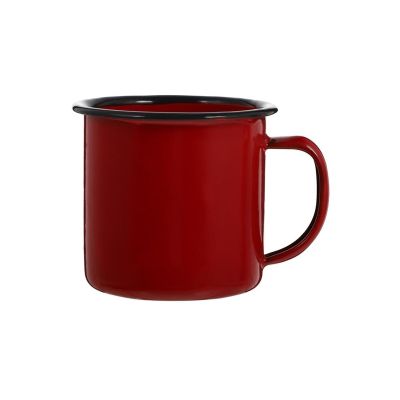 HEXEH Mug Cups Mug Cup Enamel Coffee Mugs Camping Cups Tea Metal Vintage Drinking Water Iron Travel Camp Retro Coffee Drink Cup (Color : Rojo)