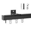 Aluminium Curtain Track Set Ceiling Curtain Track Rail Curtain Track Runner Rail Ceiling Mounted Metal Shower Curtain Track Rail Curtain Track Ceiling Mounted Straight Ceiling Track Set 4M/13.1FT ( Co view 1