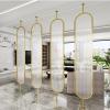 Iron Screen Partition, Freestanding Room Partition Wall Dividers with Clear Glass for Apartment Studio Living Room Commercial Entrance, Privacy Decoration Separators ( Color : 3panel , Size : 170x35cm view 2