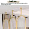 Iron Screen Partition, Freestanding Room Partition Wall Dividers with Clear Glass for Apartment Studio Living Room Commercial Entrance, Privacy Decoration Separators ( Color : 3panel , Size : 170x35cm view 4